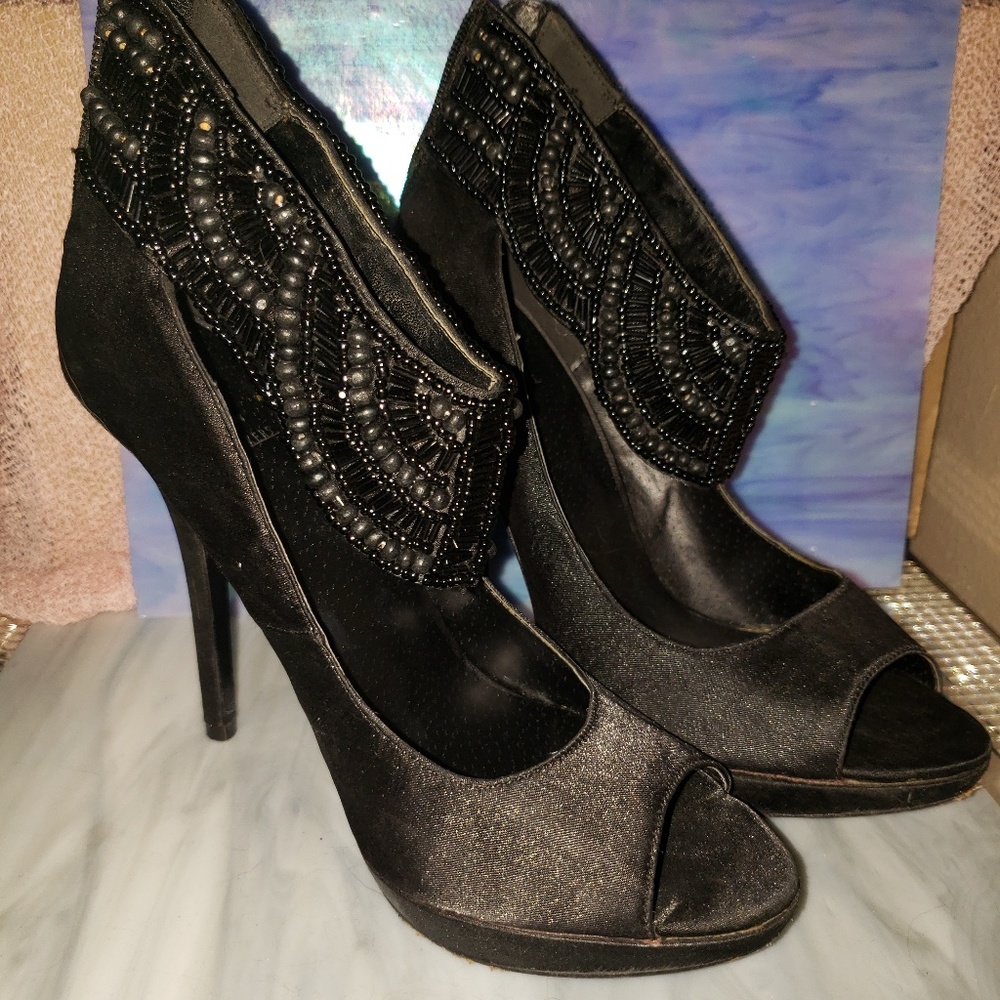 💞Bakers Satin Beaded Heels